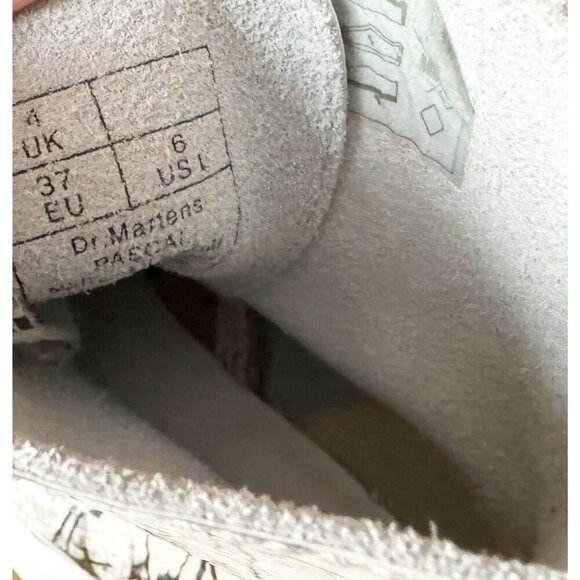 DR MARTENS Pascal Lace Up Combat Boots White Patent Marble Size 6 - Picture 8 of 8